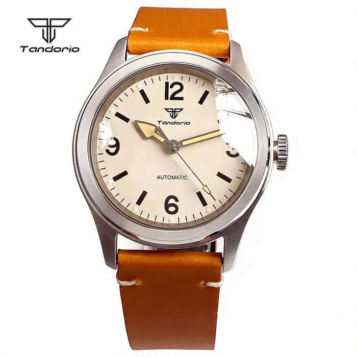 Montre de Terrain Tandorio 38mm Mécanique Automatique Vintage Lumineuse Occasions Spéciales Hommes