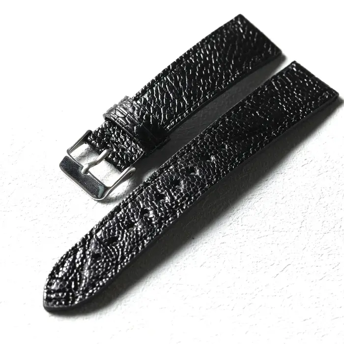 Bracelet de montre en cuir véritable pied d'autruche fait à la main