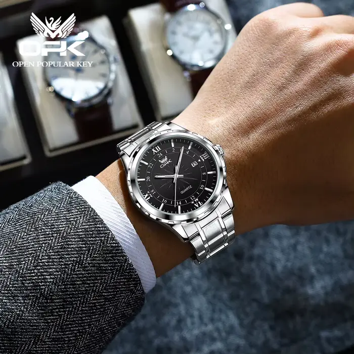 OPK 6003 montres pour hommes multifonctionnel chronographe montre-bracelet Original étanche lumineux Quartz montre automatique Reloj Hombre