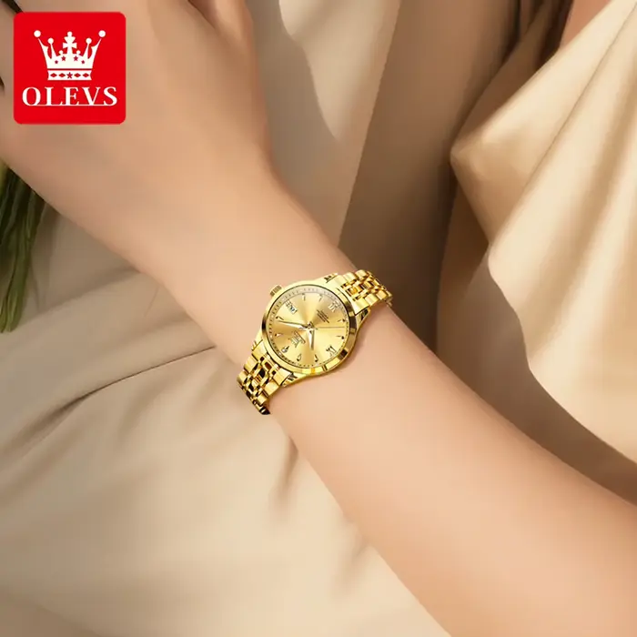 OLEVS 9956 montre mécanique pour femmes étanche double calendrier dames