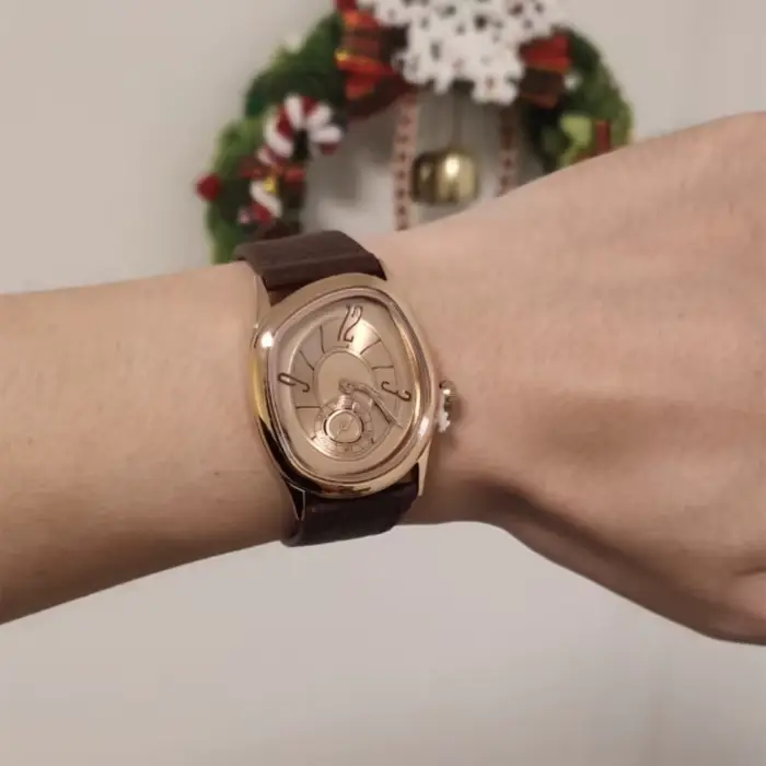 Montre STARPERISH en acier inoxydable avec bracelet en cuir pour homme et femme forme irrégulière cadran torsadé quartz multifonctionnels occasions spéciales
