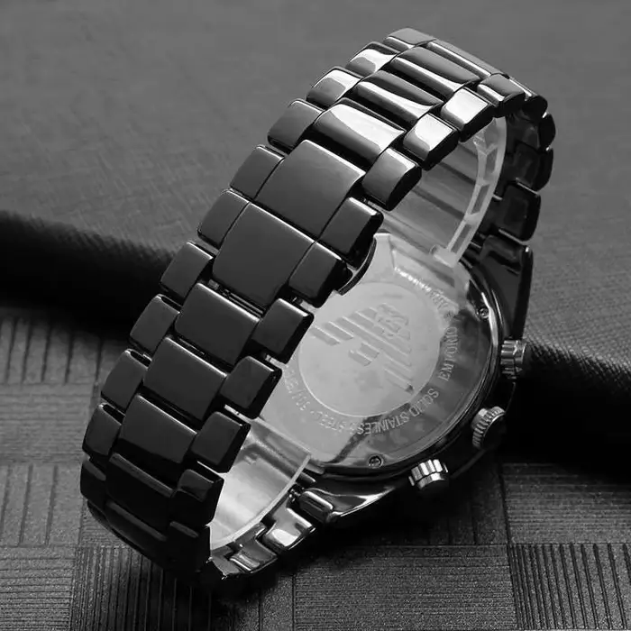 Bracelet de montre en céramique conviviale rée noire pour Ar-mani