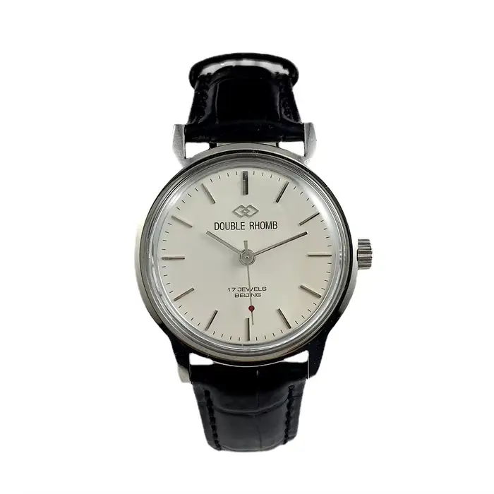 Inventaire d'origine de Beijing Watch Factory, montre mécanique manuelle tout en acier à face blanch