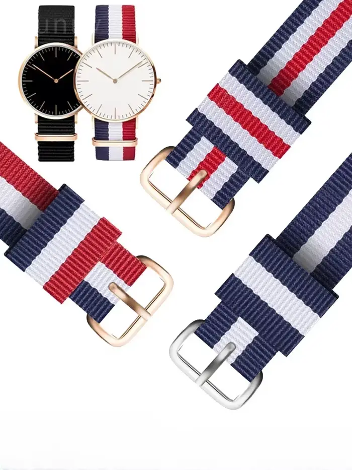Pour DW Nylon Daniel Wellington Montage couleur toile montre Bracelet hommes femmes pur noir bleu blanc rouge avec outil poignet