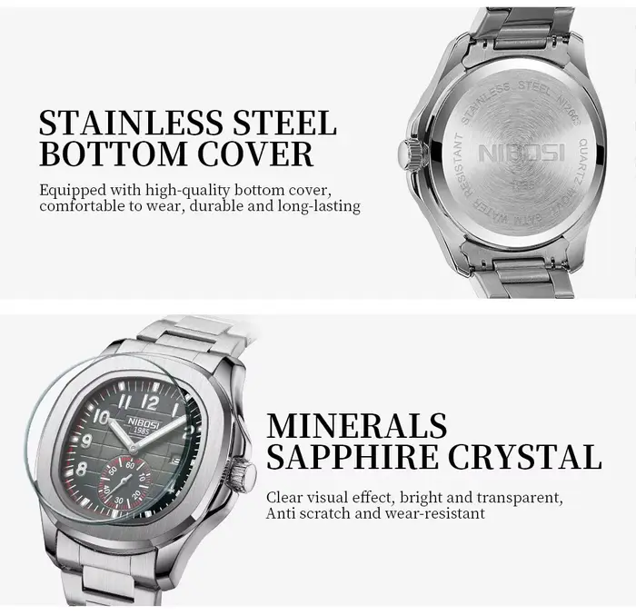 NIBOSI nouvelles montres haut de gamme de luxe étanche lumineux numérique montres à Quartz décontrac