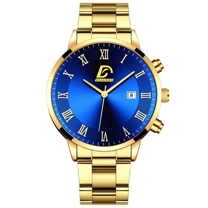 Mode hommes montres en or de luxe minimaliste Quartz montre-bracelet hommes d'affaires décontracté c