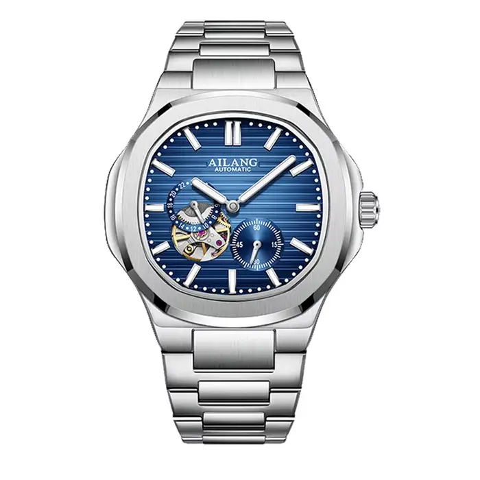 AILANG PROMOTION Montre Homme Mécanique Automatique Squelette Étanche en Acier Inoxydable pour Affaires