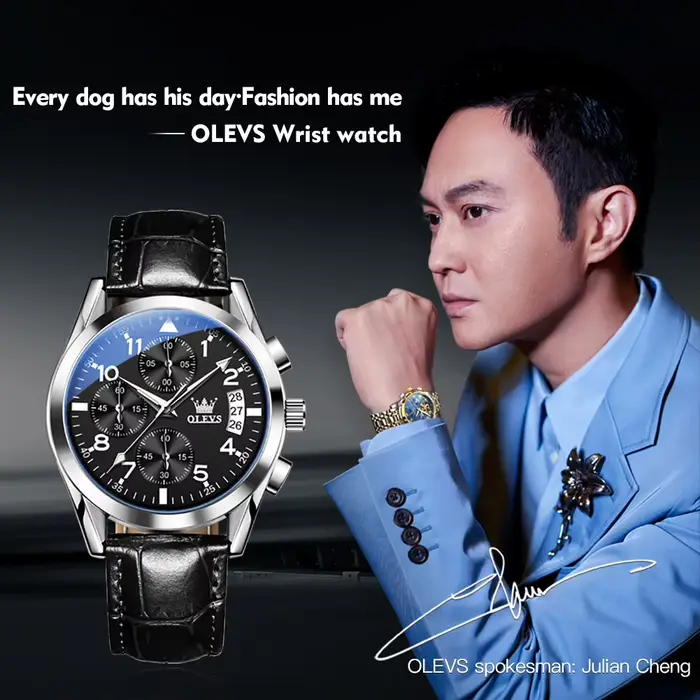 OLEVS 2878 montre d'aviateur pour hommes mode automatique mécanique étanche lumineux double affichage du calendrier Reloj Hombre