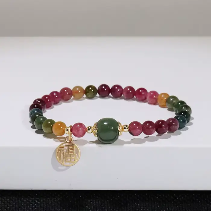 Bracelets perlés en pierre de cristal naturel pour femme