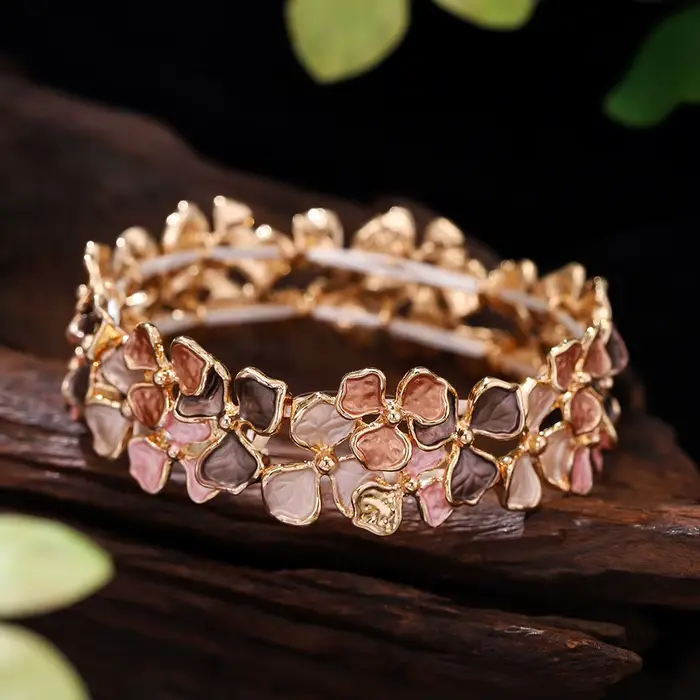 MESTRM-Bracelet en émail bohème pour femme, bijoux à la main, fleur colorée, style niche, nouveau de