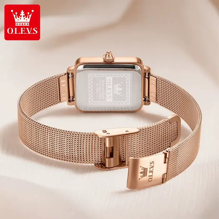 OLEVS 3692 montre à Quartz originale avec boîte-cadeau pour femme Ultra mince mode Simple carré Auto Date étanche dames