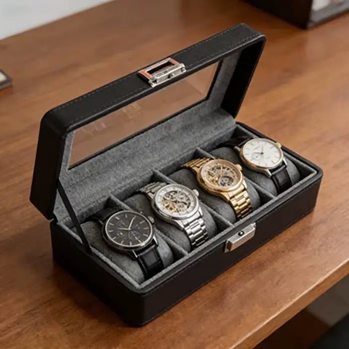 Boîte à montres à 4 compartiments