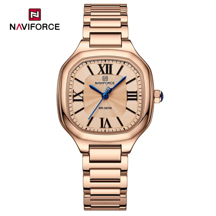 NAVIFORCE montre pour femme de luxe cadran carré Quartz étanche avec bracelet en acier inoxydable montre-bracelet dames robe Style horloge