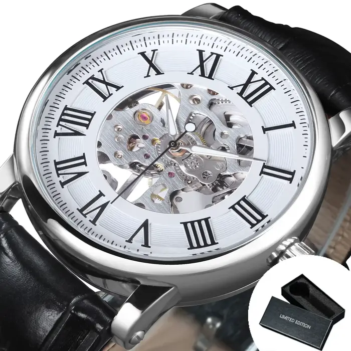 Montre mécanique classique WINNER pour homme, montre squelette à remontage manuel, marque haut de ga