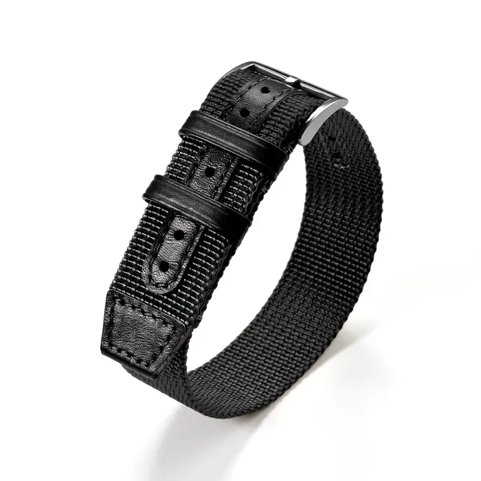 Bracelet de montre en cuir et nylon