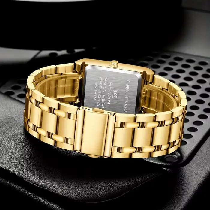 VA VA VOOM-Montre-bracelet carrée en acier inoxydable pour homme