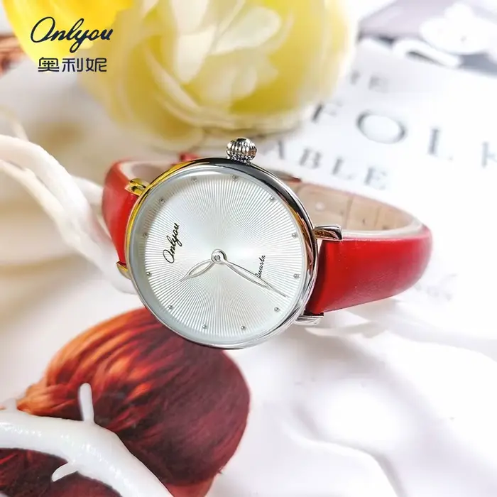 Montre à quartz à double aiguille en cristal fantôme pour femme ONLYOU