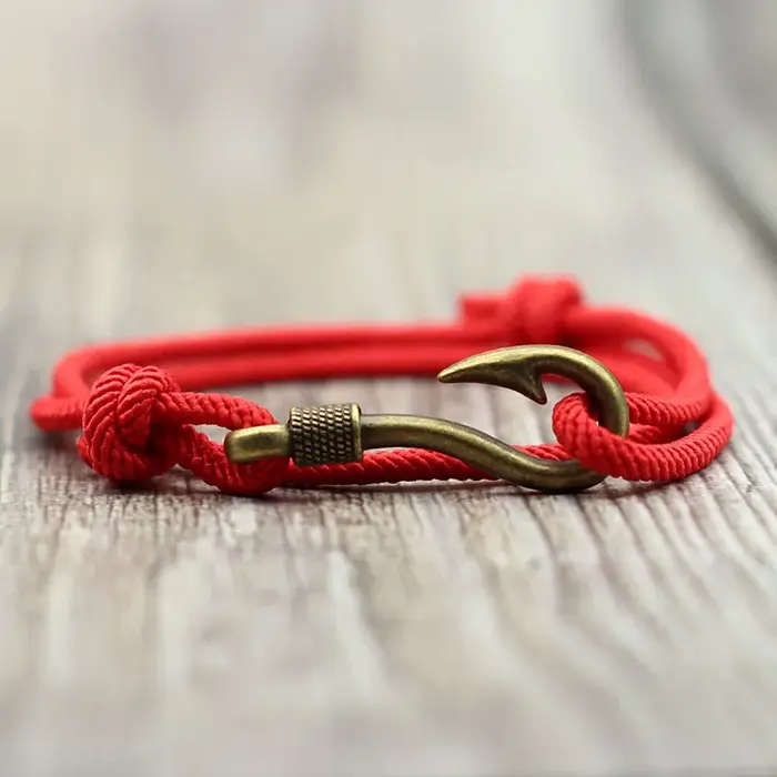 Bracelet à ancre en forme d'hameçon pour hommes et femmes