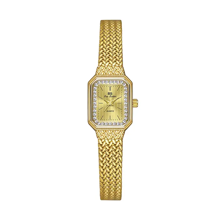 Montres-bracelets étanches pour femmes, or, biscuits carré classique, montre à quartz pour dames, ho