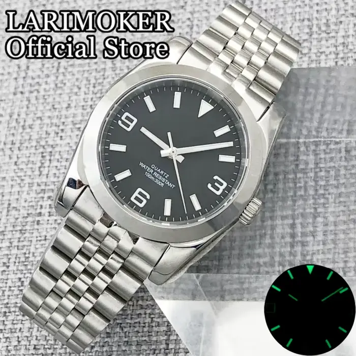 Montre homme résistante à l'eau avec verre saphir lumineux et mouvement quartz Ronda 515 pour occasions spéciales et personnalisation