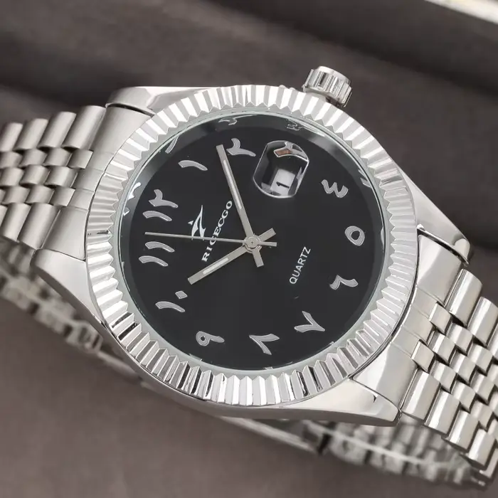 Montres à quartz en acier inoxydable pour hommes