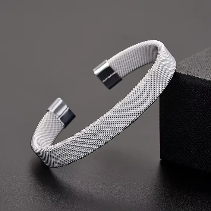 Bracelet fin en argent regardé 925 pour hommes et femmes, haute qualité, maille en argent, bracelet