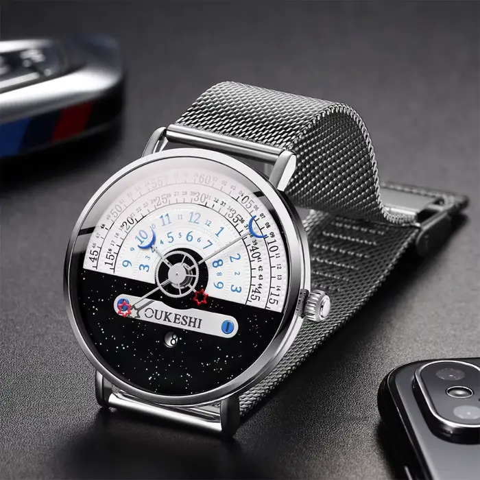 Montre homme yolako à quartz avec bracelet en acier inoxydable pour style fashion et casual occasions diverses