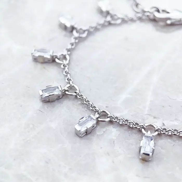 Bracelet pierres angulaires avec coupe Baguette
