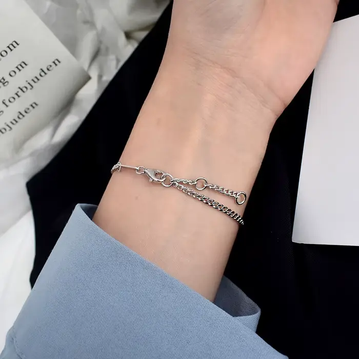 La Monada Bracelets pour femme argent 925 Sterling rétro minimaliste