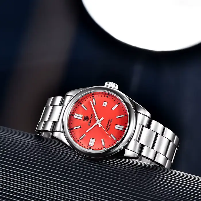 Montre BENYAR Luxe Mécanique Automatique Acier Inoxydable pour Hommes Occasions Spéciales Plongeur Étanche 10 Bars