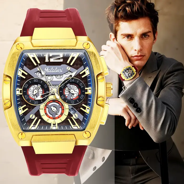 Montre sportive YaLaLuSi avec cadran large résistante à l'eau pour hommes styles casual et fashion occasions quotidiennes et spéciales