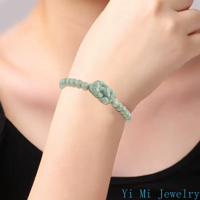 Bracelet en jade birman naturel vert chinois style ethnique pour femmes occasions spéciales traditionnel porte-bonheur