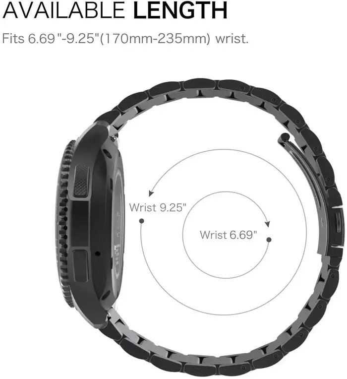 Bracelet en acier inoxydable de 22mm pour Amazfit Active Max