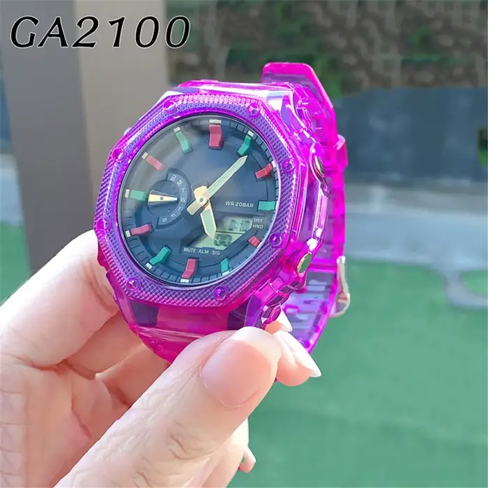 Bracelet en résine transparente pour Casio G-Shock GA-2100 avec fermeture en acier inoxydable pour hommes et femmes occassions spéciales
