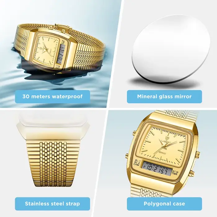 LIEBIG mode luxe montres à Quartz numériques pour hommes femmes Sports de plein air montre en acier inoxydable
