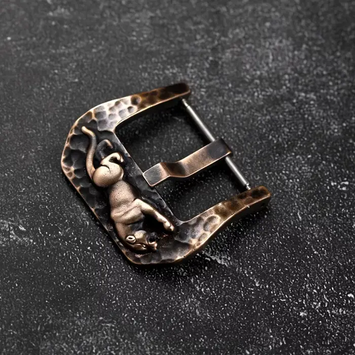 Bracelet en cuir et caoutchouc avec boucle en laiton massif oxydé pour hommes et femmes style vintage ancien à offrir pour occasions spéciales