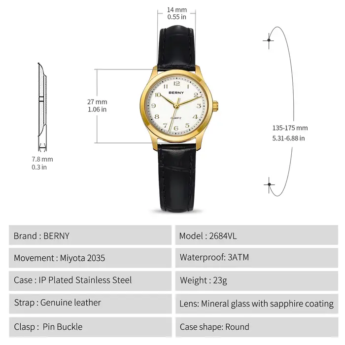 Montre en or de luxe pour femme