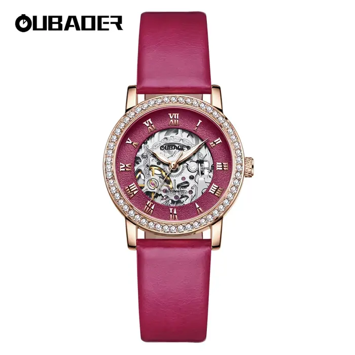 BAOER-Montre vissée de luxe pour femmes, montres mécaniques automatiques, montres-bracelets provoqué