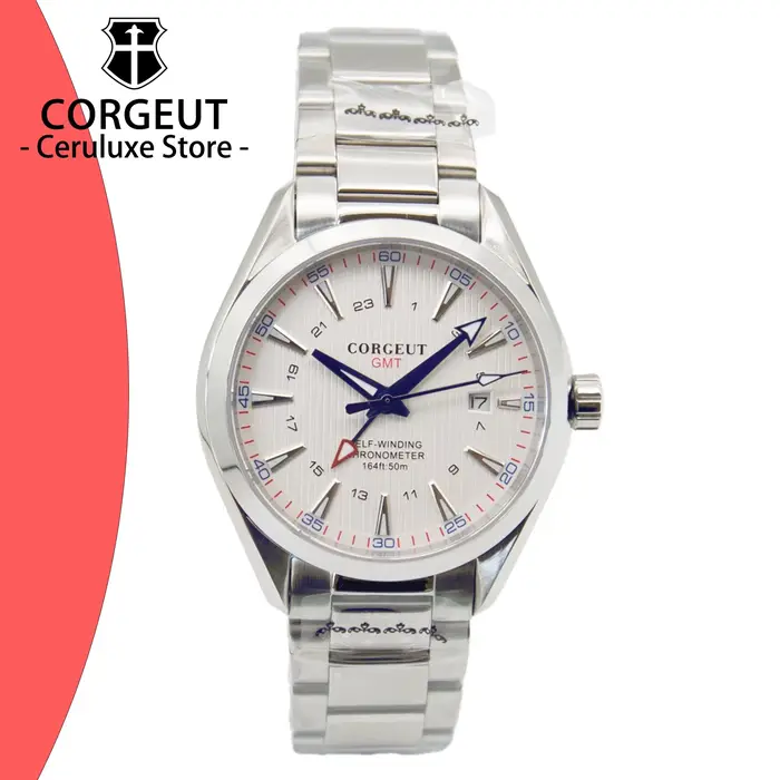 Montre mécanique automatique Corgeut 41mm GMT pour homme