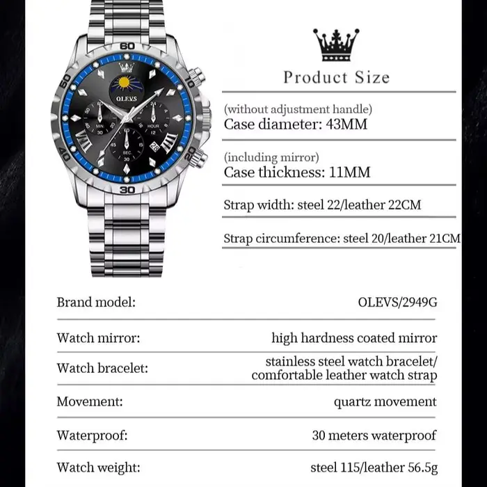 Montre de sport à quartz pour homme
