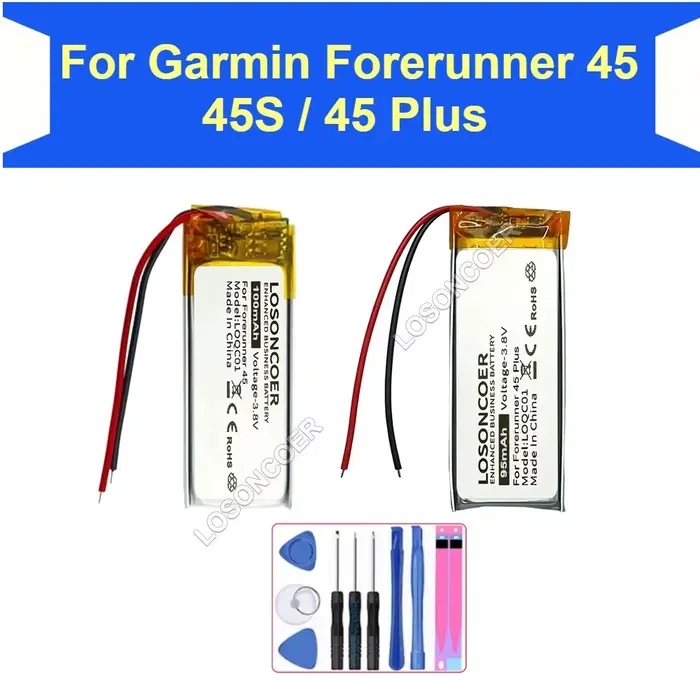 Batterie de montre de sport 361-00104-20 pour Garmin Forerunner 45 Plus 45S Forerunner45