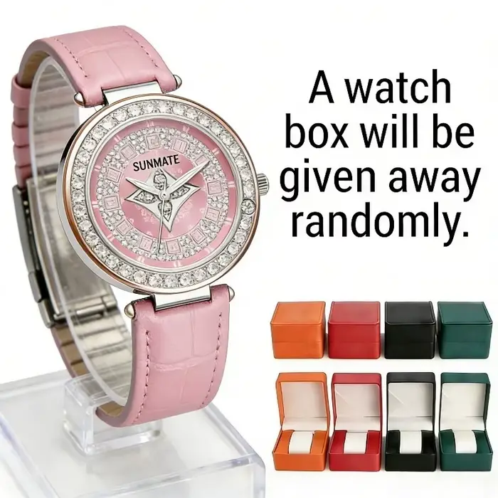 SUNMATE – montre à Quartz de luxe en Zircon pour femmes