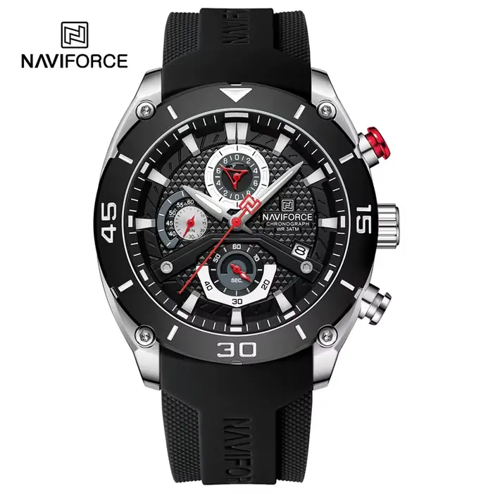 NAVIFORCE 8038 montre de Sport pour hommes montre-bracelet à Quartz étanche chronographe horloge mil
