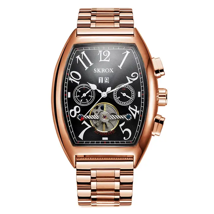 Original Tonneau Tourbillon mouvement automatique homme montre mécanique mâle montres Vintage marques de luxe horloge