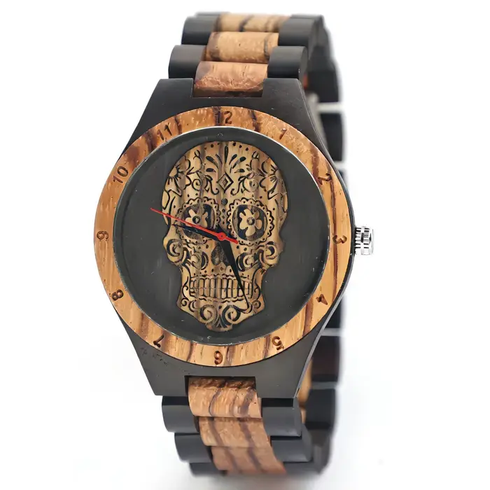 Montre en bois massif naturel |   Montre en bois faite à la main, soldes promotionnelles, grain rétr