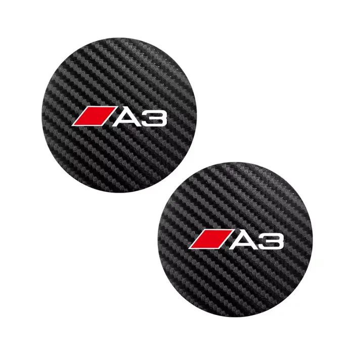 Tapis de dessous de verre en cuir pour voiture, 2 pièces, antidérapant, pour tasse d'eau, pour Audi 