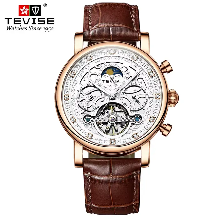 Montre-bracelet mécanique pour homme, style simple, élégante, classique