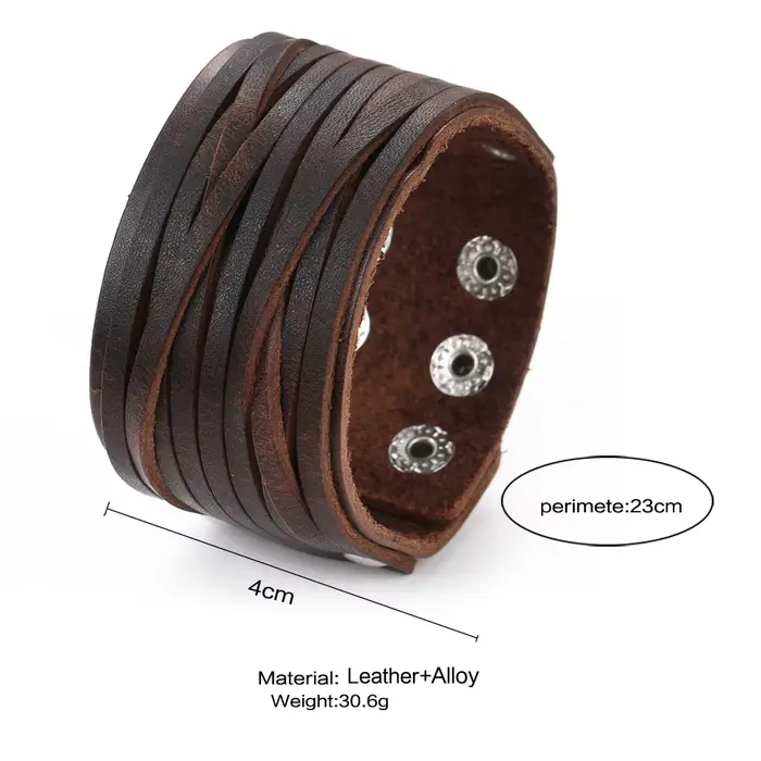 Bracelet manchette punk en cuir robuste avec motifs géométriques pour hommes et femmes occasions spéciales