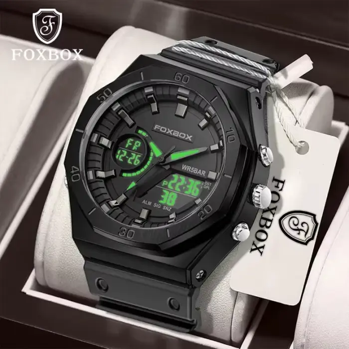 Montre-bracelet chronographe à quartz avec grand cadran pour homme