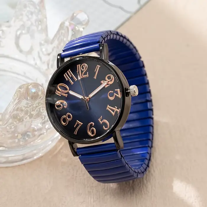 Montre à Quartz numérique bleue pour femmes